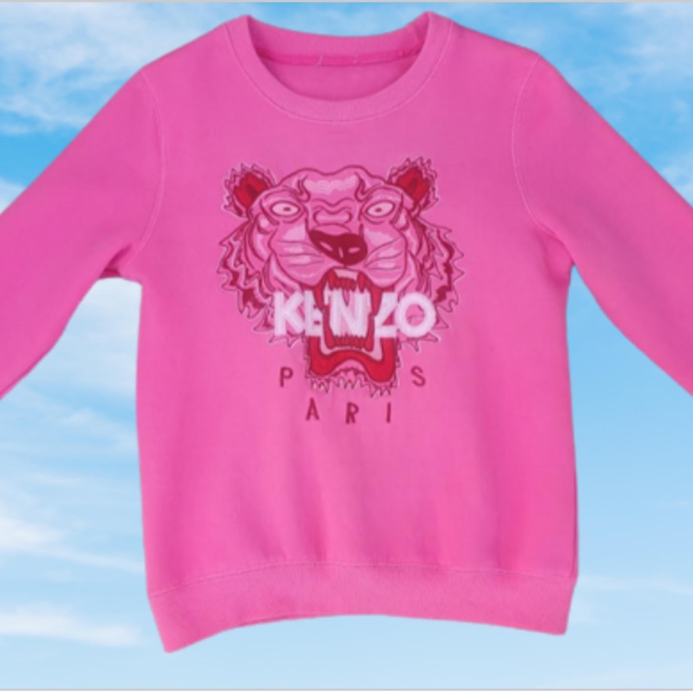 Kenzo Paris Pullover Sweater Sweat Shirt Tiger Embroidered Pink Women's dopamine